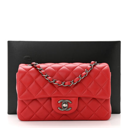 Chanel Lambskin Quilted Mini Rectangular Flap Red 11 of 11