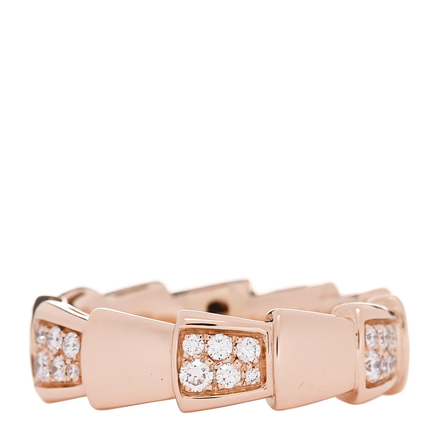 Bulgari 18K Rose Gold Diamond 6mm Serpenti Viper Band Ring 52 6 3 of 6