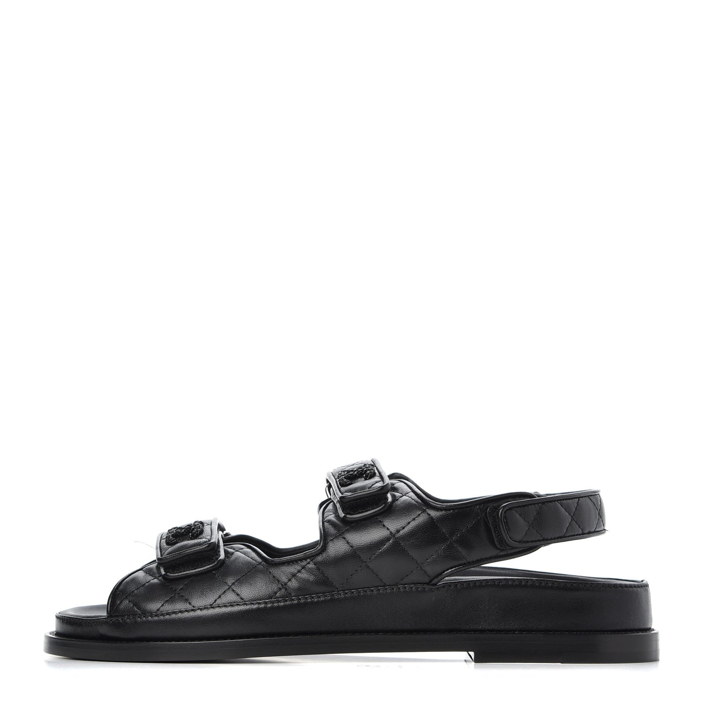 Lambskin Velcro Dad Sandals 40.5 Black