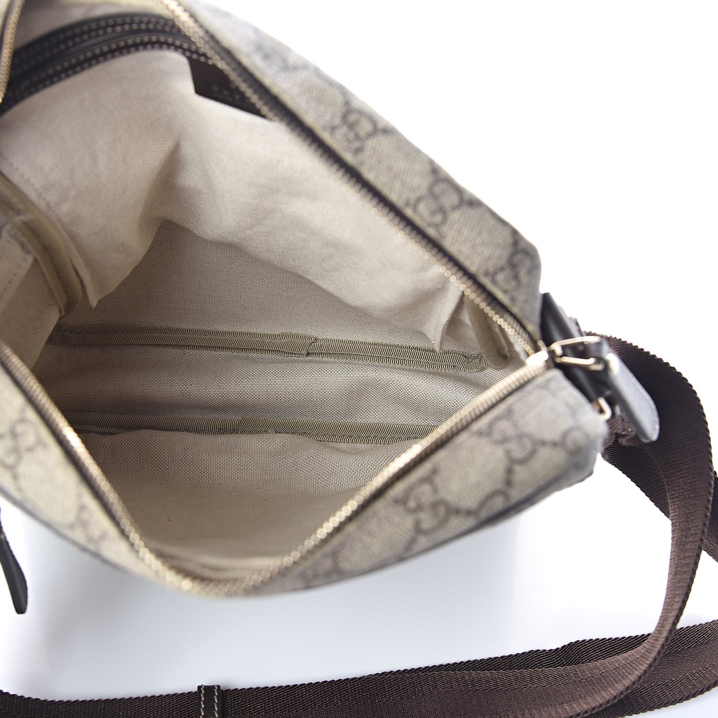 GG Plus Monogram Selleria Calfskin Medium Messenger Bag Beige Ebony Cocoa Dark Chocolate
