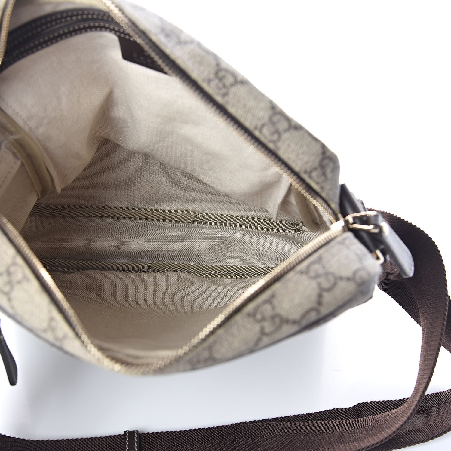 Gucci GG Plus Monogram Selleria Calfskin Medium Messenger Bag Beige Ebony Cocoa Dark Chocolate 5 of 9