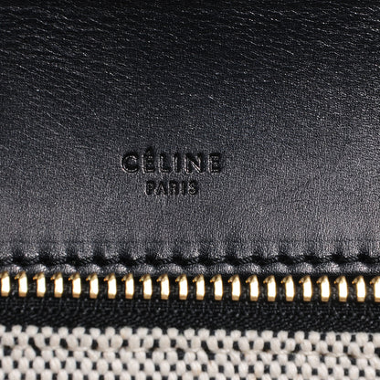 Celine Canvas Leather Medium Bi-Color Edge Shoulder Bag Black Grey 5 of 8