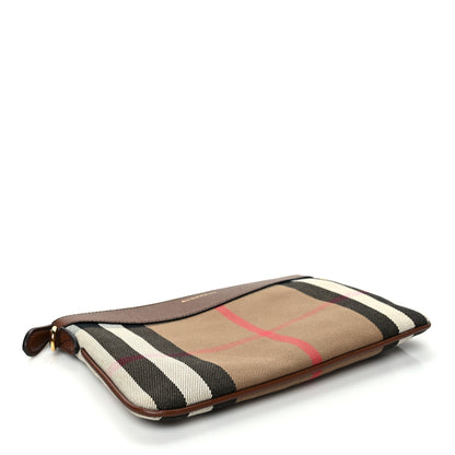 Burberry House Check Derby Peyton Crossbody Clutch Bag Tan 4 of 9