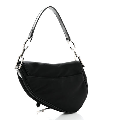 Christian Dior Canvas Patent Calfskin Saddle Bag Black 2 of 19