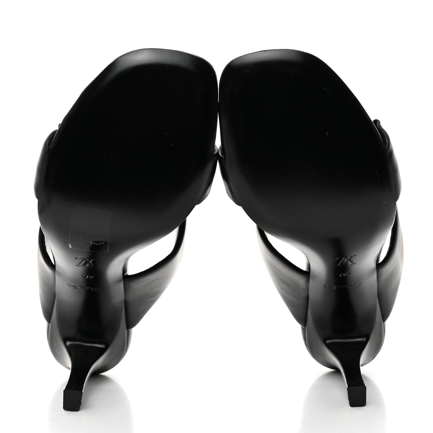 Louis Vuitton Lambskin Drapy Heel Mules 40 Black 5 of 8