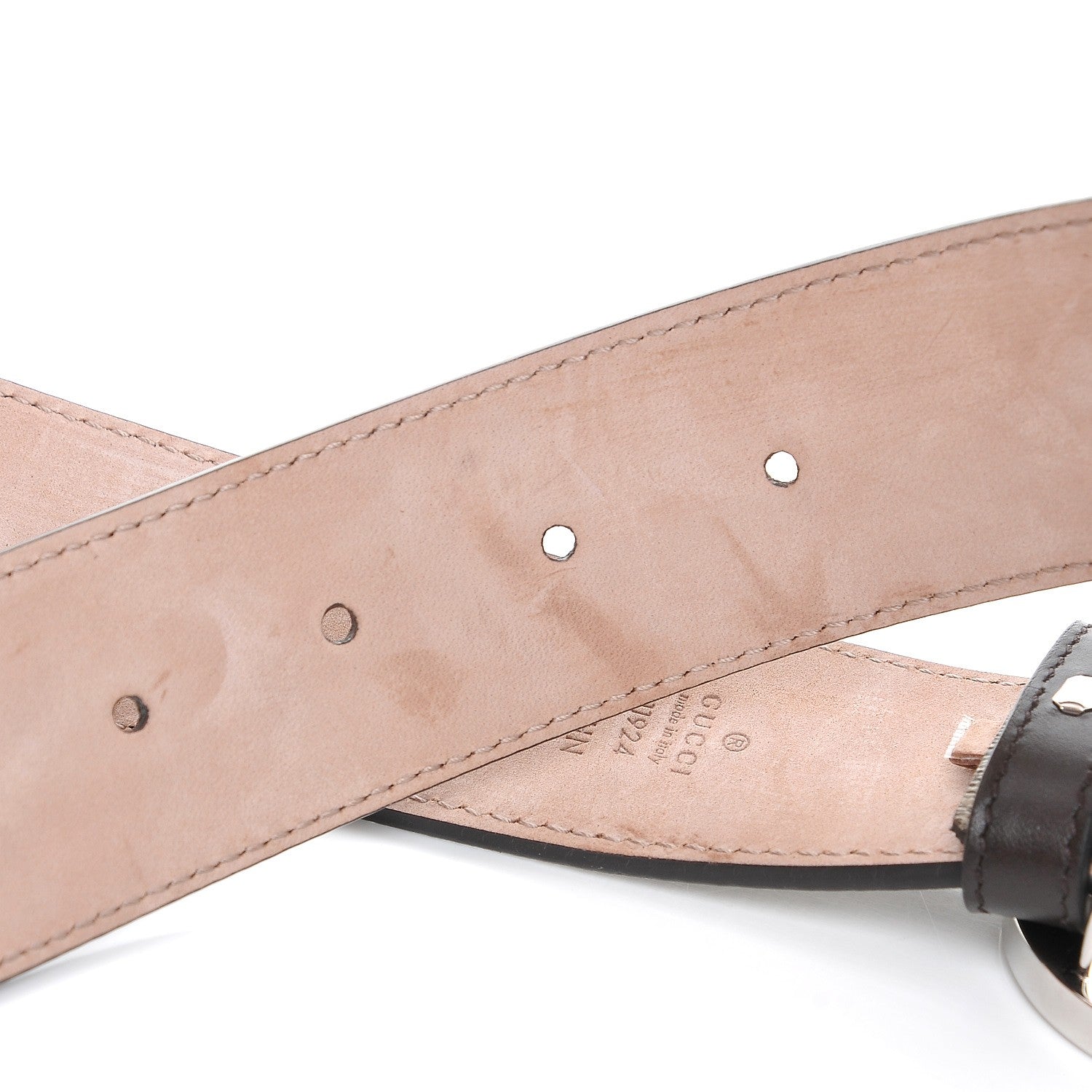 Gucci GG Supreme Monogram Selleria Calfskin Interlocking G 40mm Belt 90 36 Beige Ebony Cocoa 8 of 8