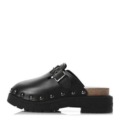 Christian Dior Calfskin Diorquake Buckled Lug Sole 15mm Clogs 36 Black 1 of 11