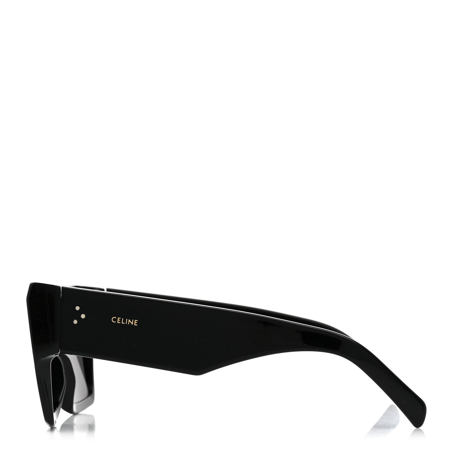 Celine Acetate Flat Top Rectangular Sunglasses CL400921 Black 3 of 8