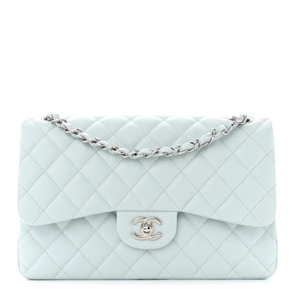 Chanel Caviar Quilted Jumbo Double Flap Light Blue 1 of 11