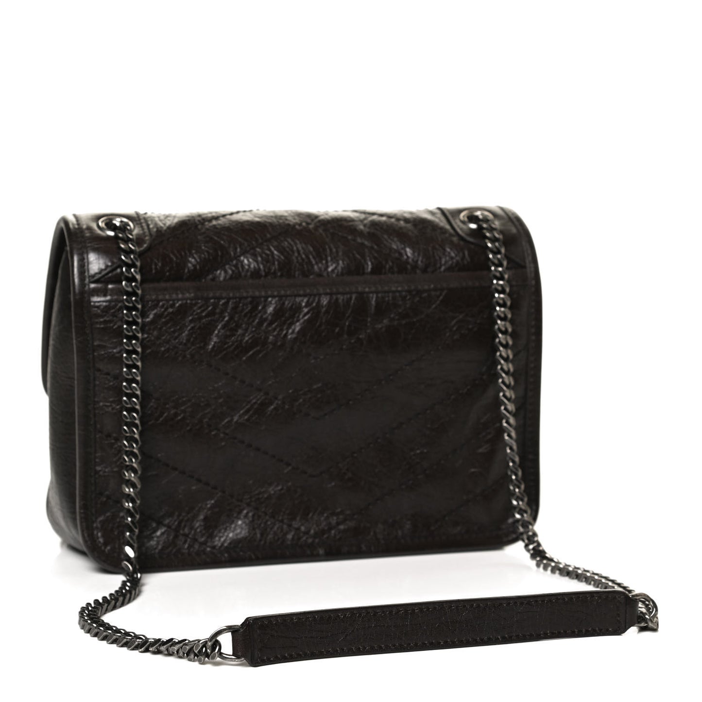 Crinkled Calfskin Matelasse Monogram Baby Niki Chain Satchel Tulip