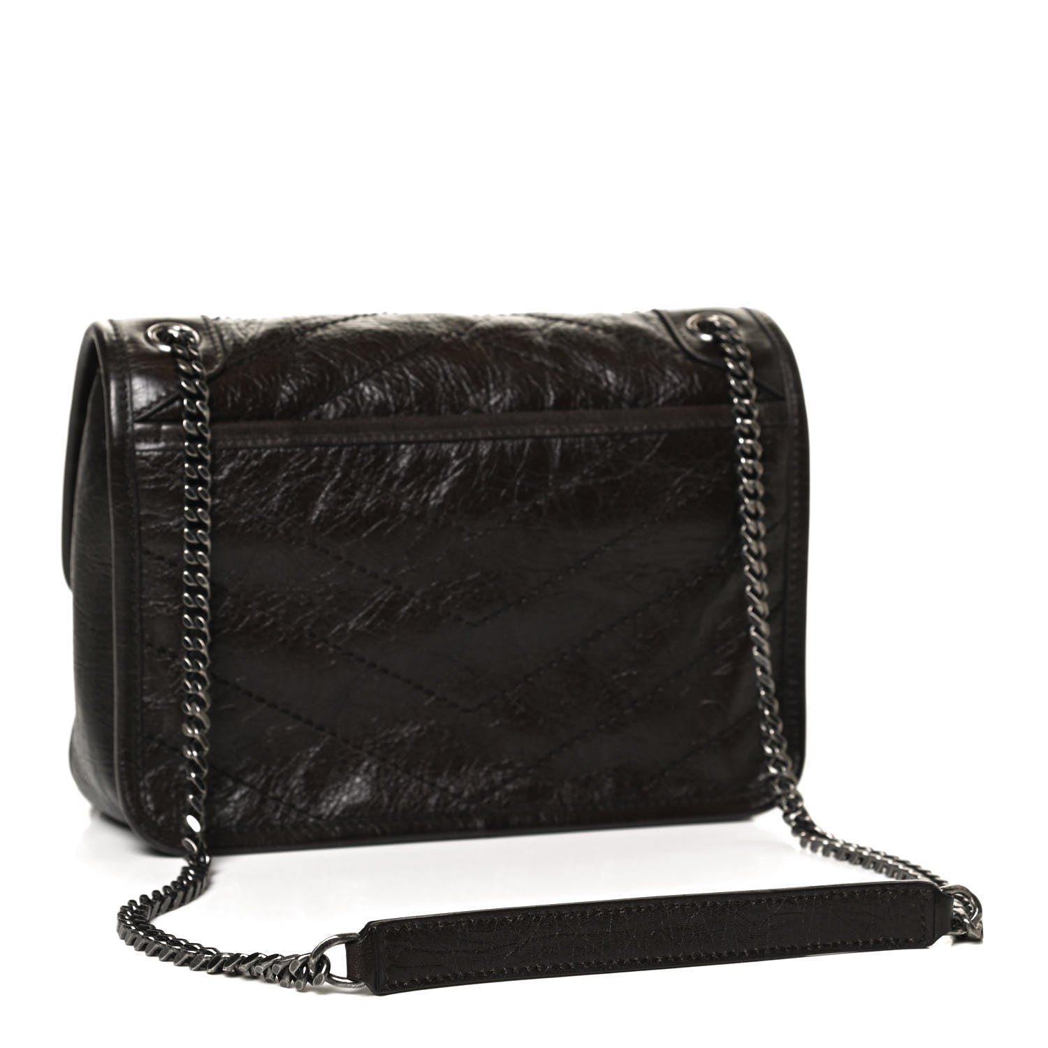 Saint Laurent Crinkled Calfskin Matelasse Monogram Baby Niki Chain Satchel Tulip 3 of 11