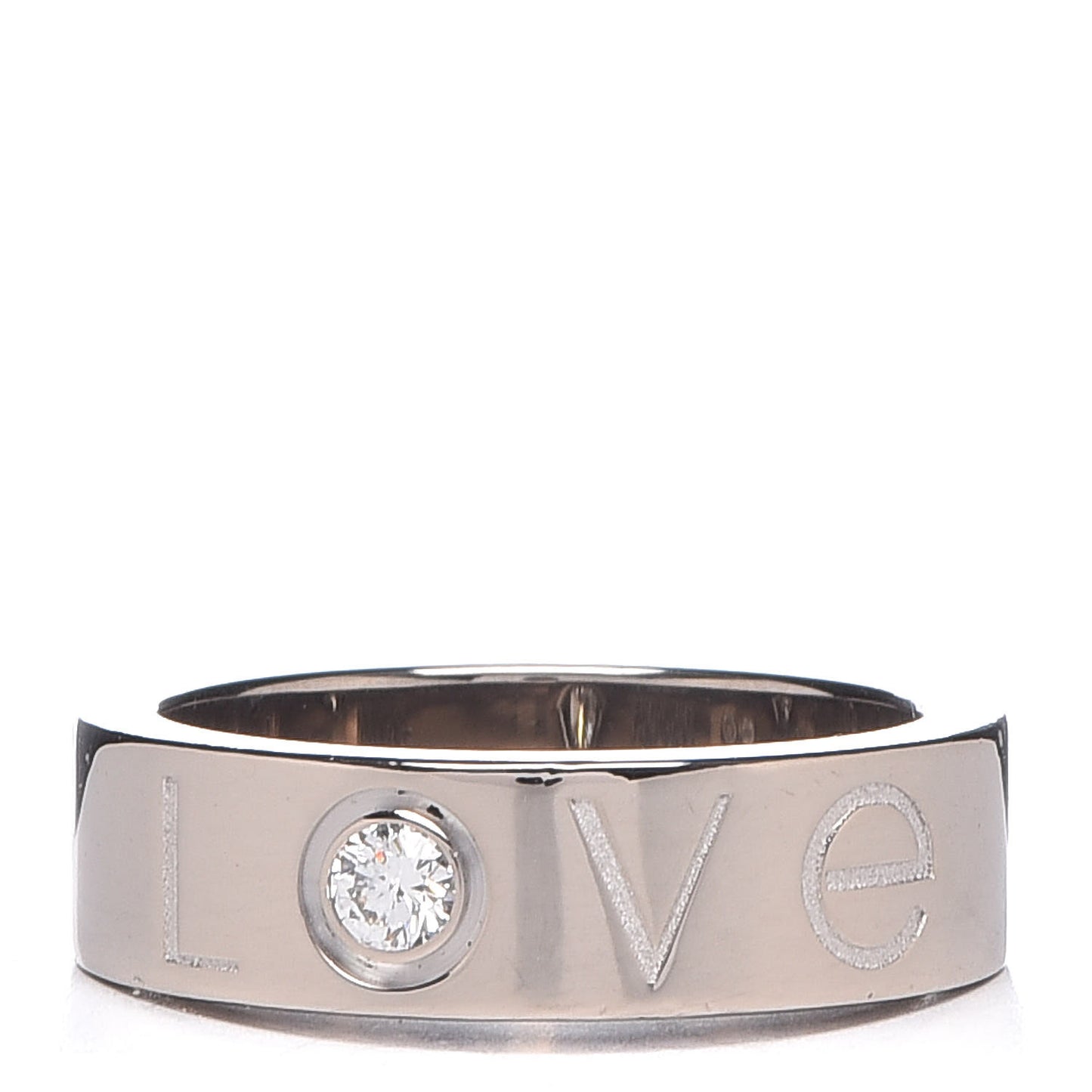 18K White Gold Diamond 5.5mm Christmas LOVE Ring 50 5.25