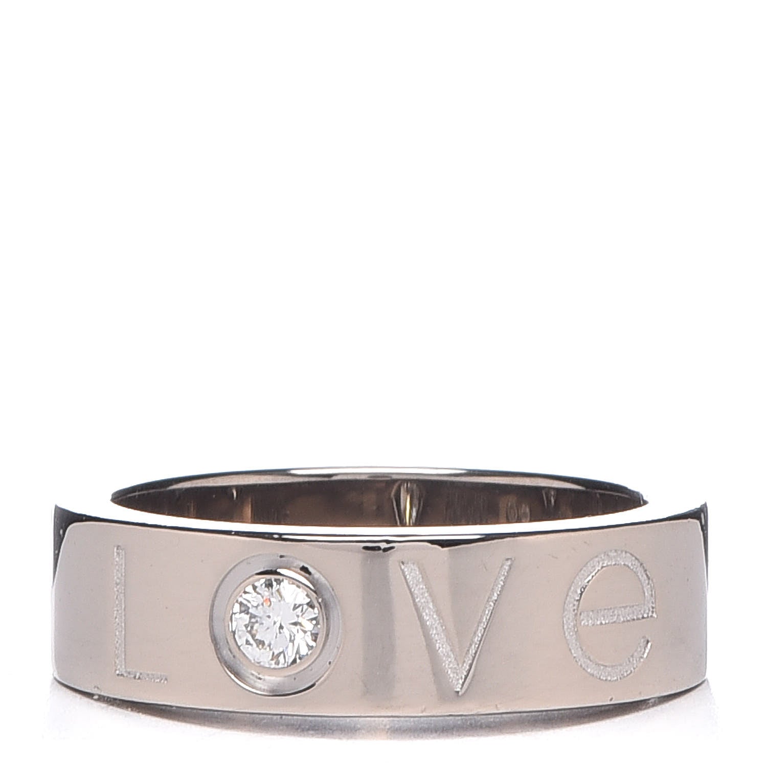 Cartier 18K White Gold Diamond 5.5mm Christmas LOVE Ring 50 5.25 1 of 4