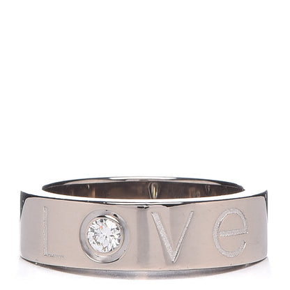 Cartier 18K White Gold Diamond 5.5mm Christmas LOVE Ring 50 5.25 1 of 4