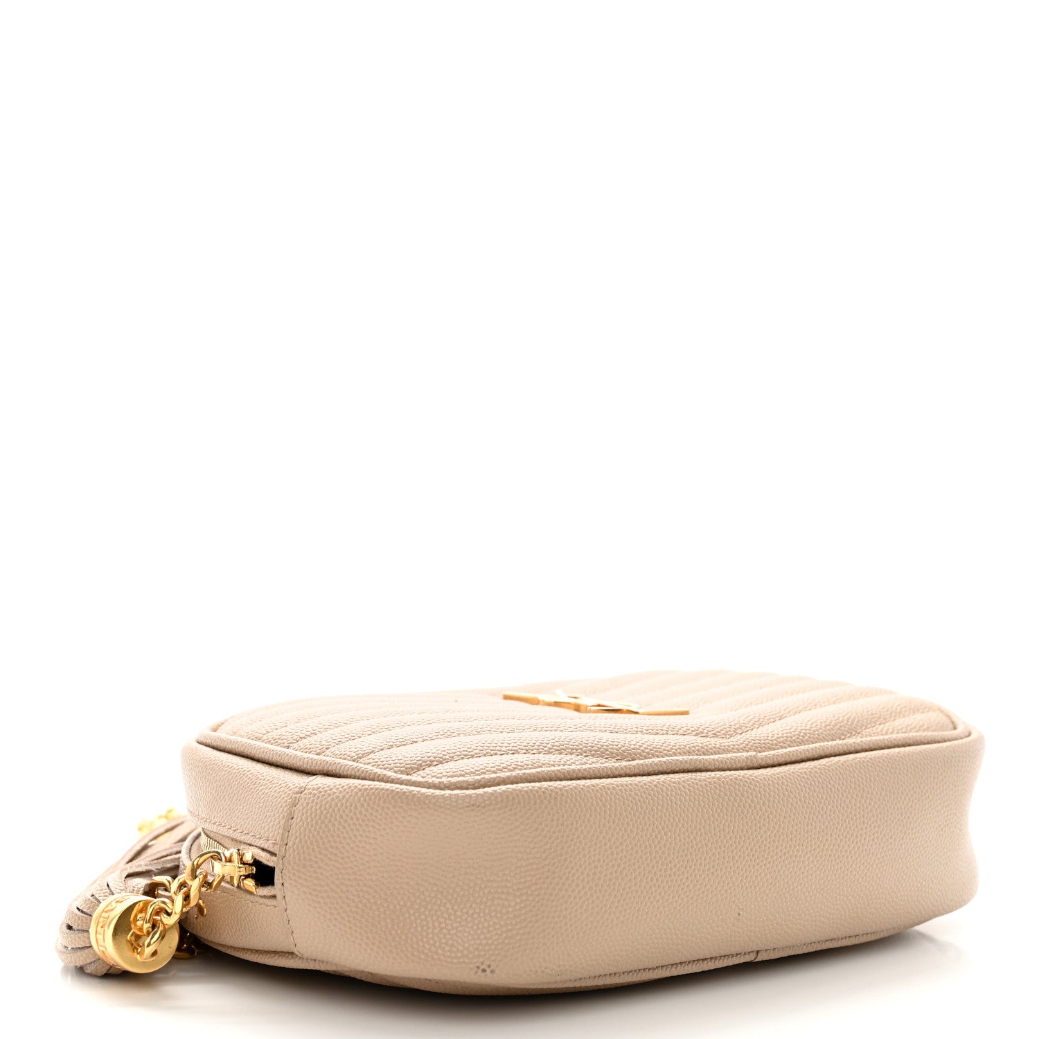 Saint Laurent Grain De Poudre Matelasse Monogram Mini Lou Camera Bag Dark Beige 4 of 12