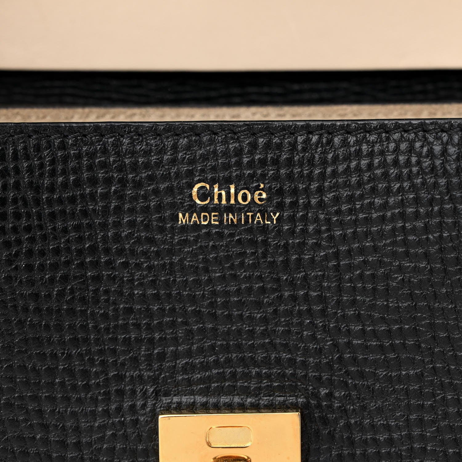Chloe Grained Calfskin Lambskin Mini Bi-Color Drew Shoulder Bag Black Powder Beige 6 of 11