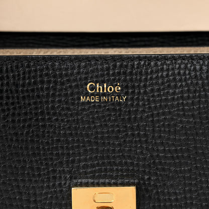 Chloe Grained Calfskin Lambskin Mini Bi-Color Drew Shoulder Bag Black Powder Beige 6 of 11