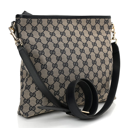 Gucci GG Supreme Monogram Web Flat Messenger Bag Navy 3 of 9