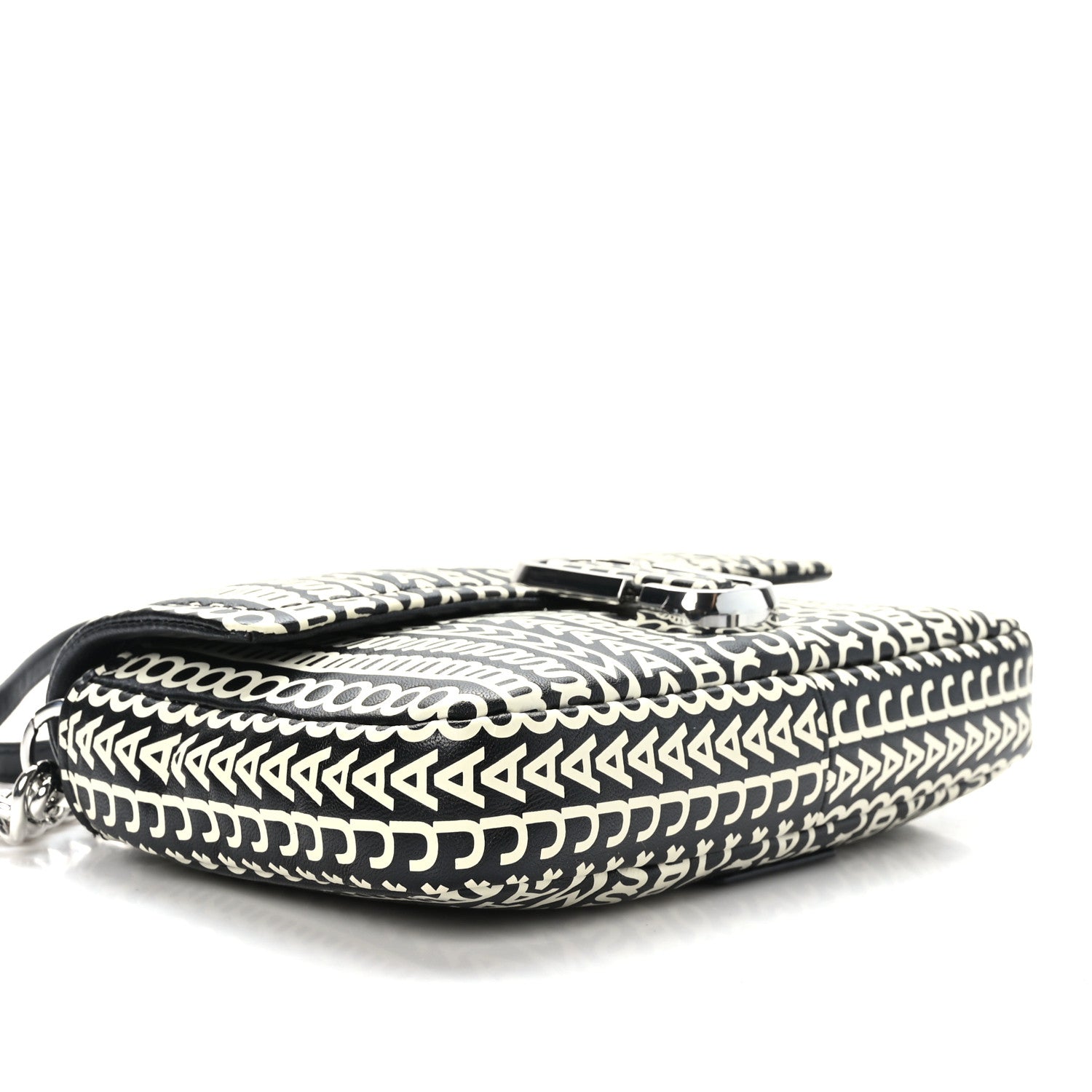 Marc Jacobs Calfskin The Monogram J Marc Shoulder Bag Black White 4 of 9