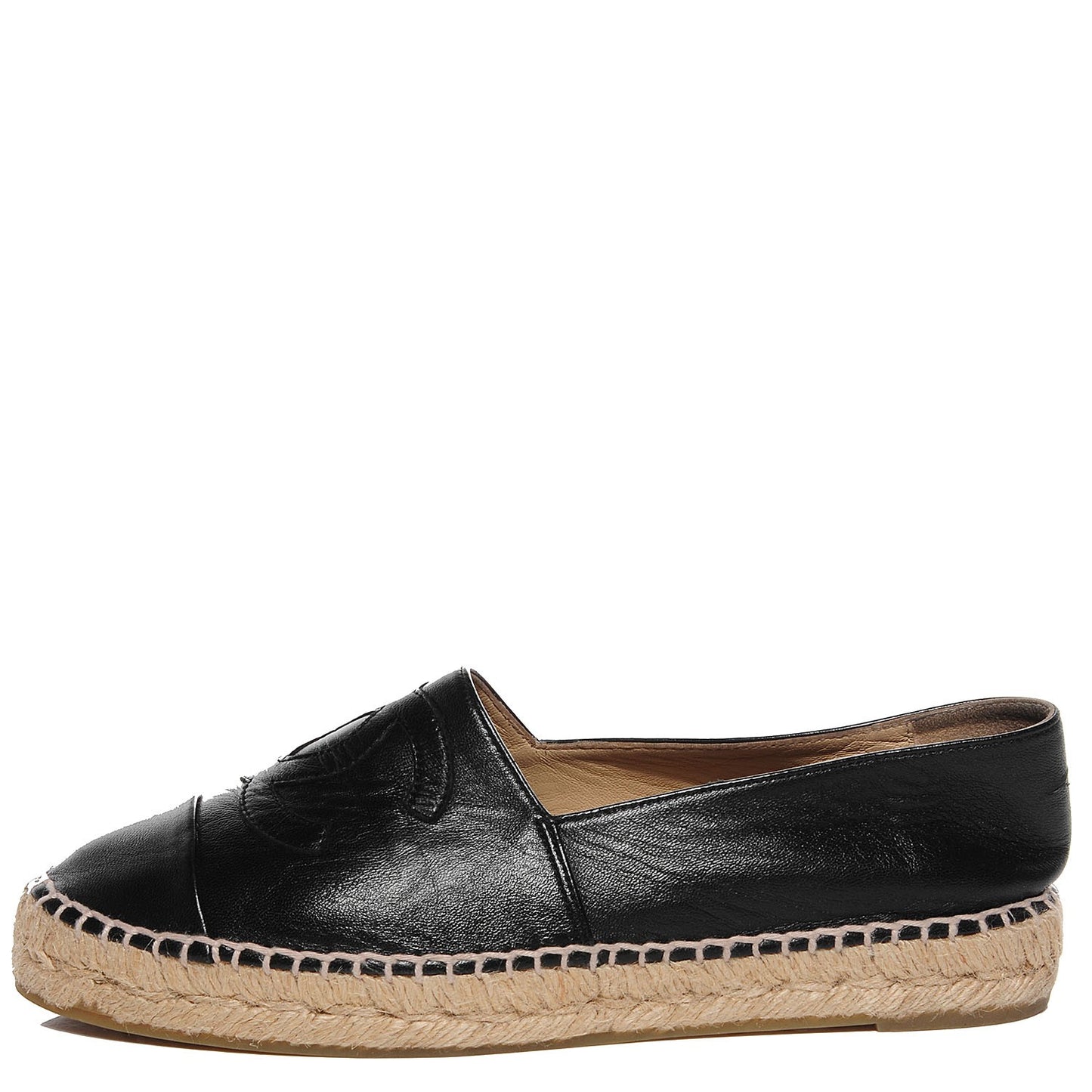 Lambskin CC Espadrilles 38 Black