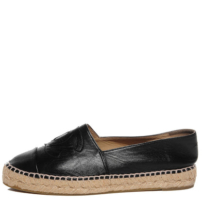 Chanel Lambskin CC Espadrilles 38 Black 1 of 7