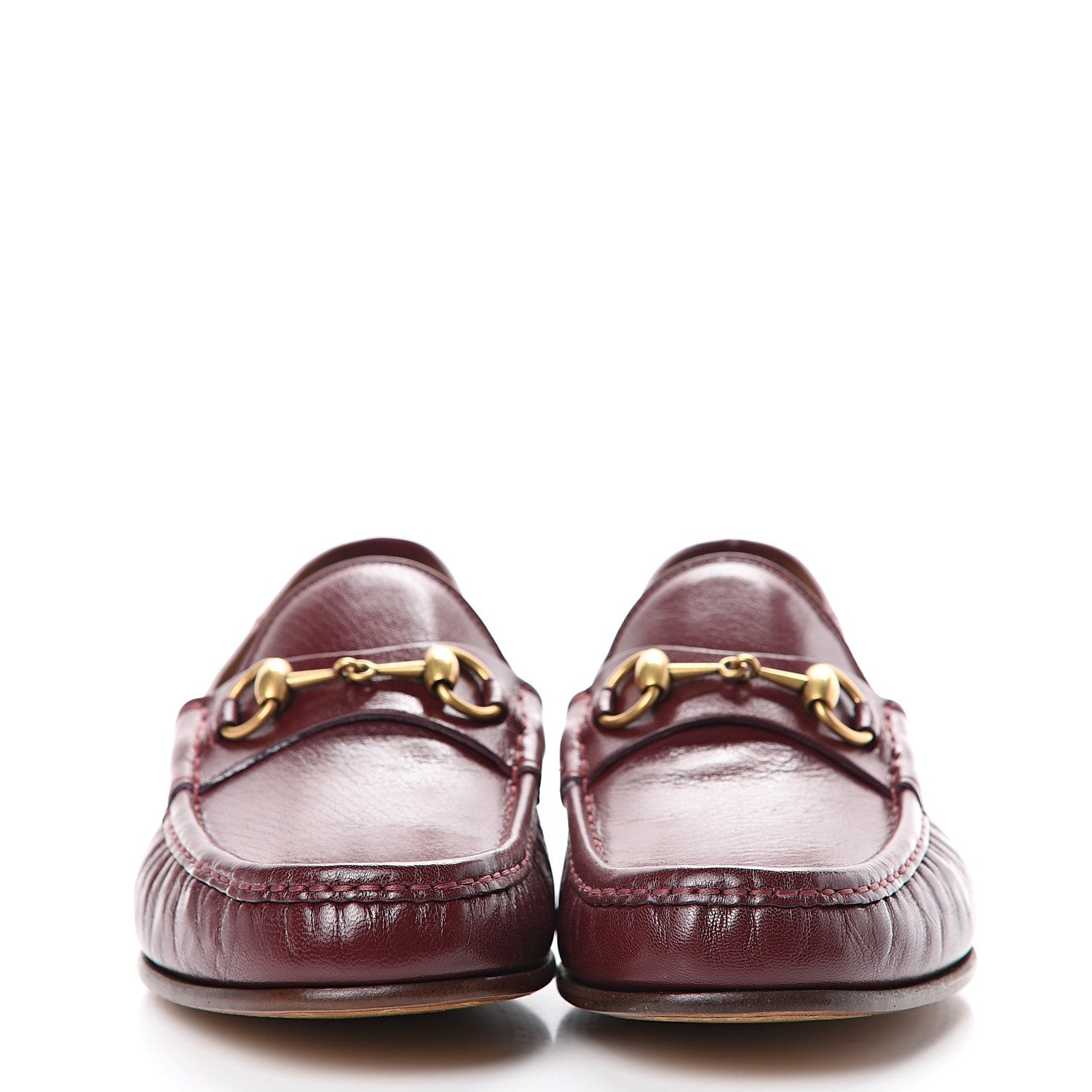 Gucci Goatskin Mens Horsebit Loafers 9 Bright Bordeaux 2 of 13
