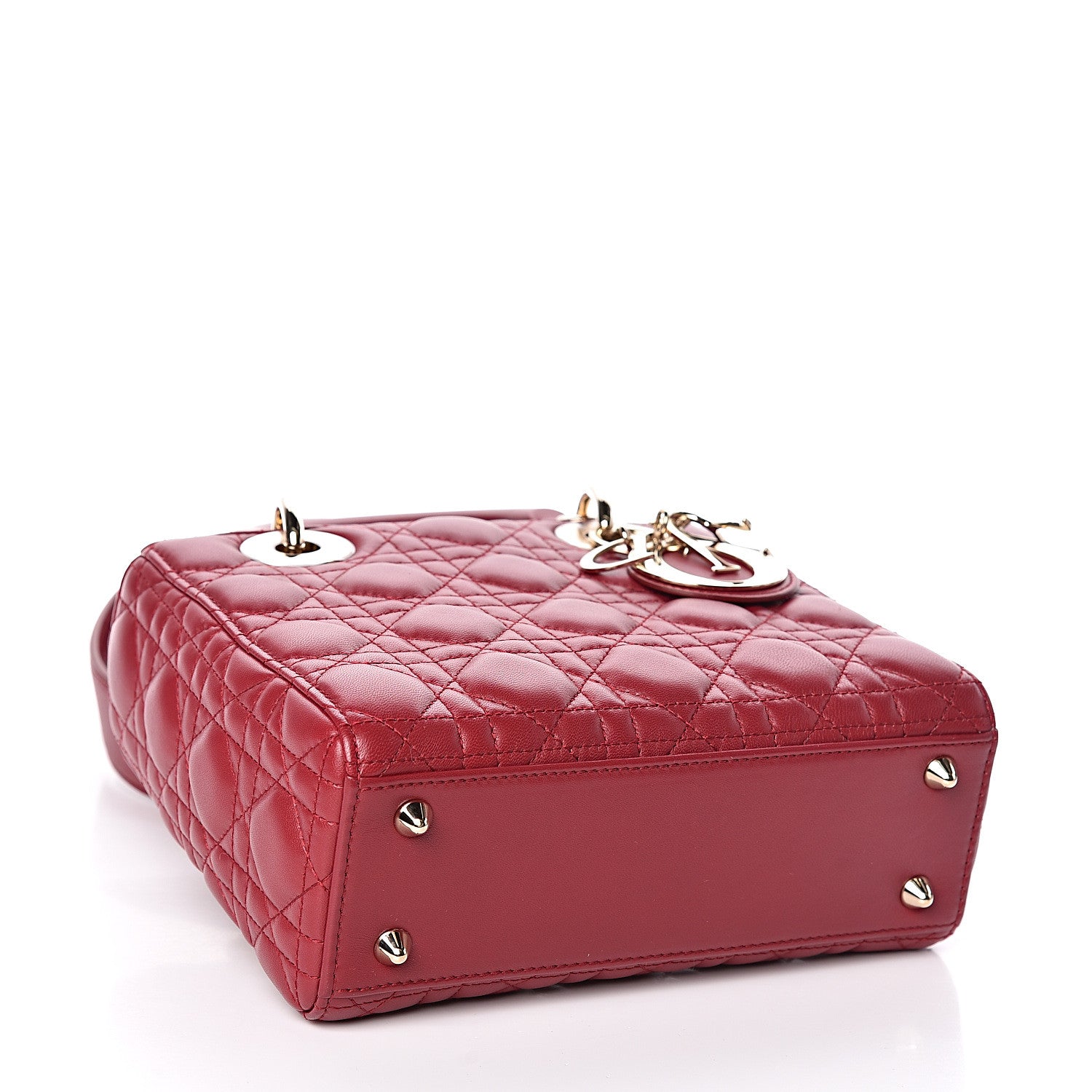 Christian Dior Lambskin Cannage Small My Lady Dior Red 4 of 12