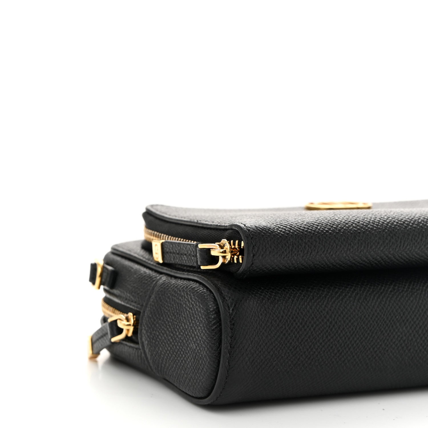 Christian Dior Grained Calfskin Caro Double Pouch Black 9 of 10