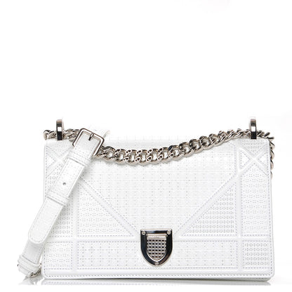 Christian Dior Patent Micro-Cannage Small Diorama Flap Bag White 1 of 21
