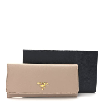 Prada Saffiano Metal Continental Flap Wallet Cammeo 7 of 7