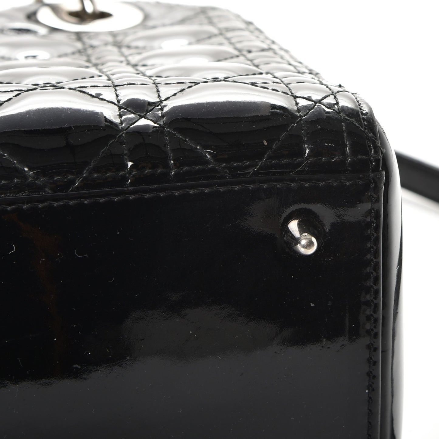 Patent Cannage Medium Lady Dior Black