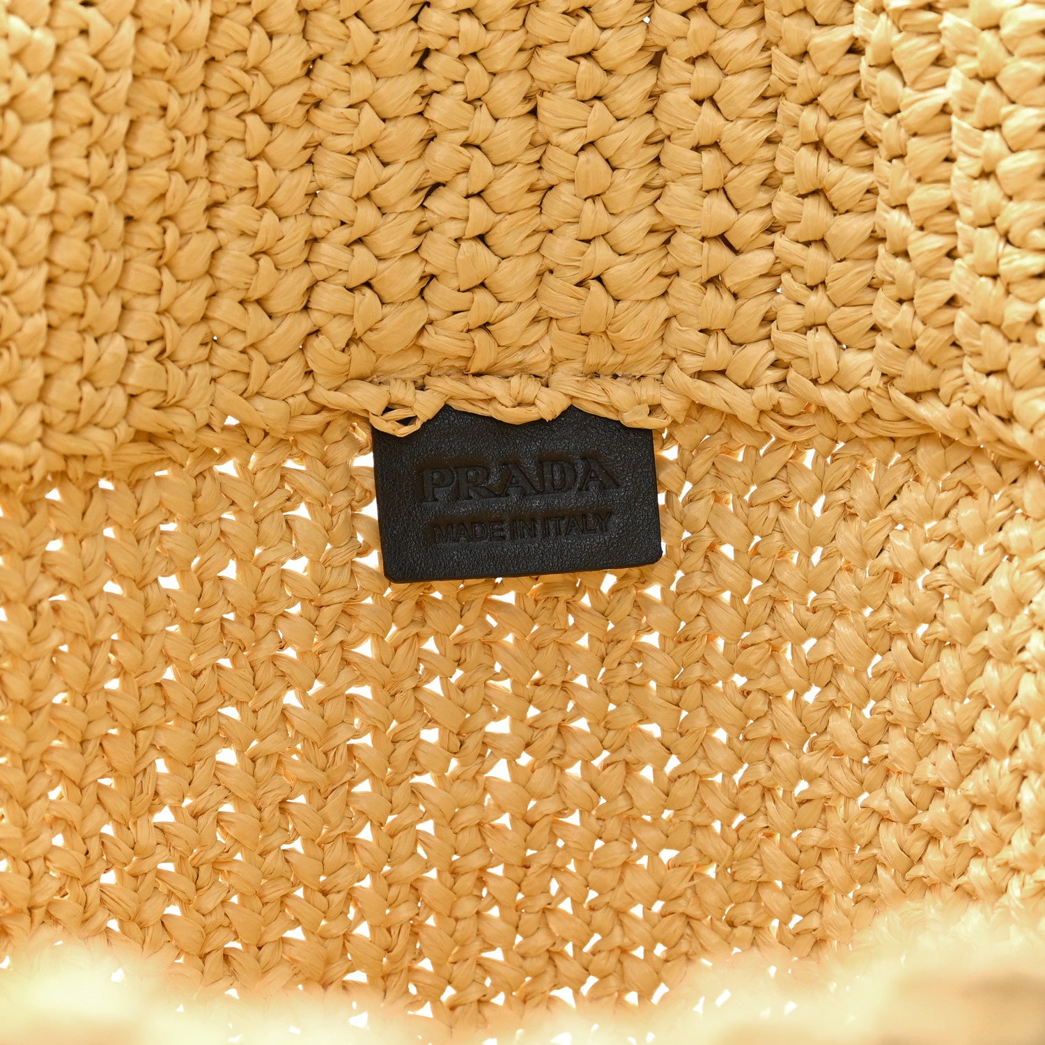 Prada Yarn Raffia Effect Crochet Embroidered Logo Tote Naturale 6 of 10