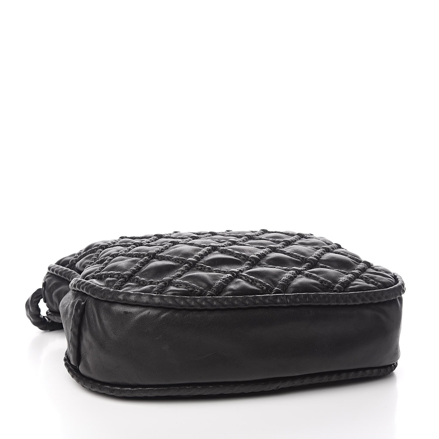 Chanel Quilted Lambskin Hidden Chain Hobo Black 4 of 10