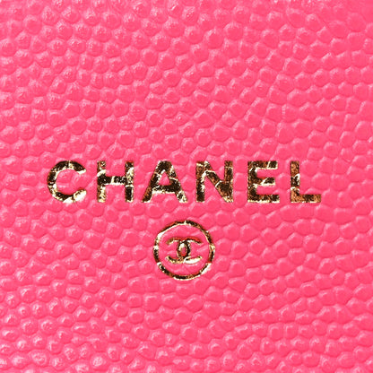 Chanel Caviar Quilted Flap Card Holder Wallet Pink 7 of 9