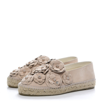 Chanel Suede Camellia CC Espadrilles 38 Pink 3 of 8