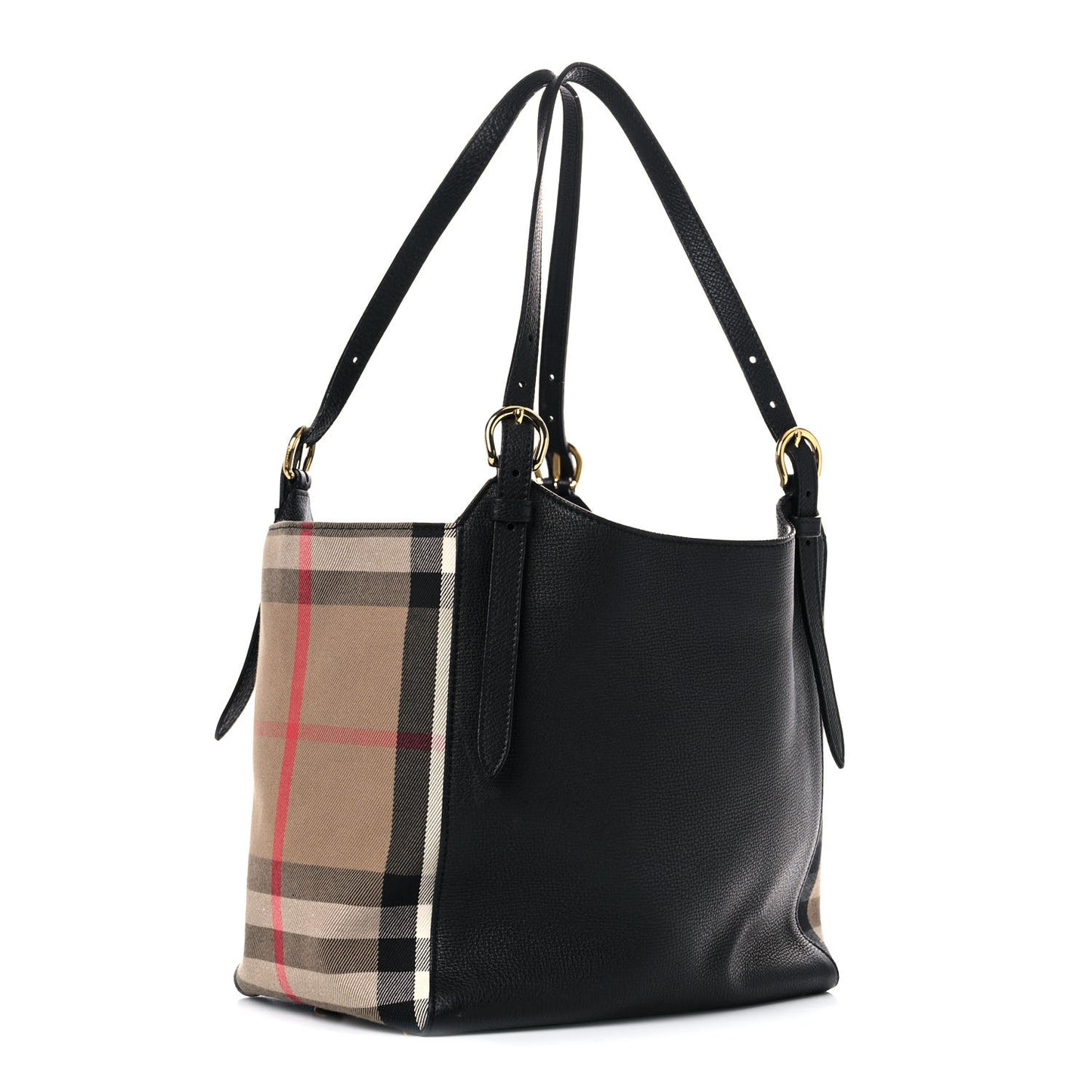 Grainy Calfskin House Check Small Canterbury Black