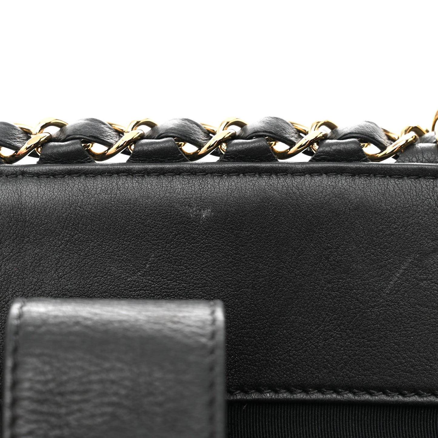 Calfskin Quilted Small Chain Me Tote Black
