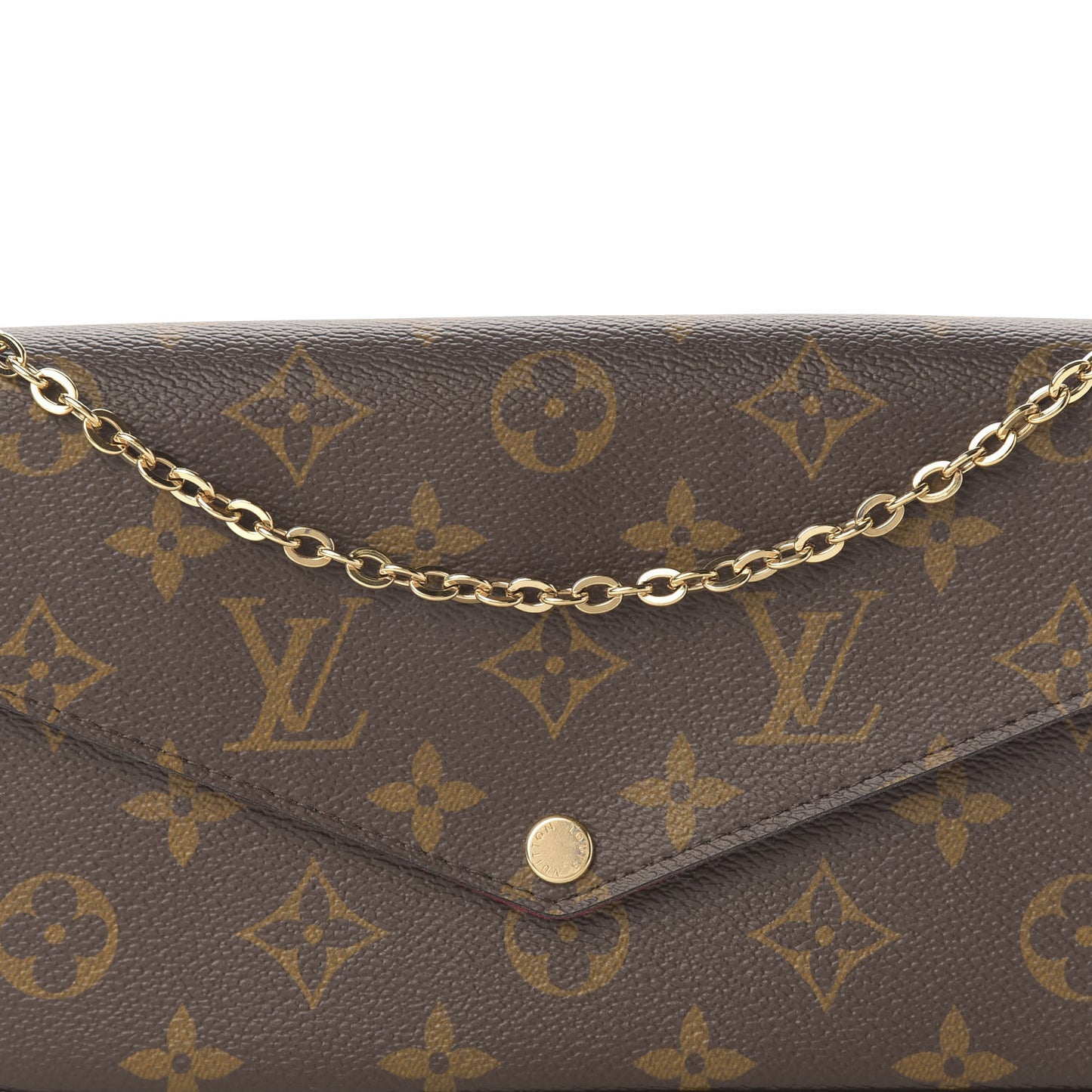 Monogram Pochette Felicie Chain Wallet Fuchsia