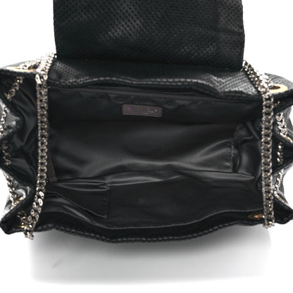 Chanel Calfskin Perforated Large Drill Accordion Flap Black 5 of 12