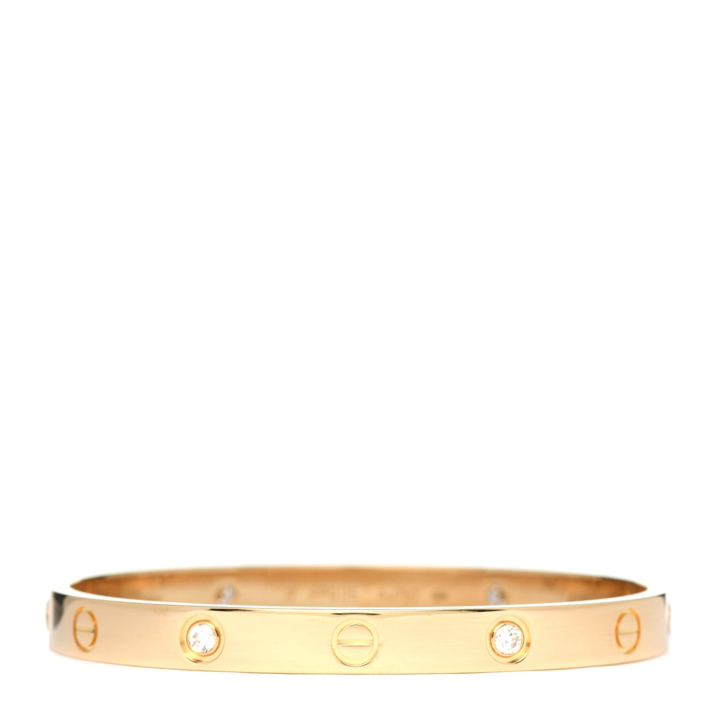 18K Yellow Gold 4 Diamond LOVE Bracelet 17