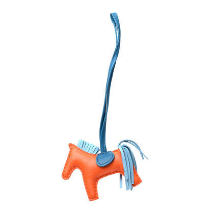 Hermes Milo Lambskin Grigri Rodeo Horse Bag Charm PM Feu Celeste Bleu Izmir 1 of 4