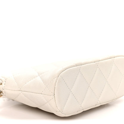 Chanel Caviar Quilted Classic Clutch with Chain White 9 of 10