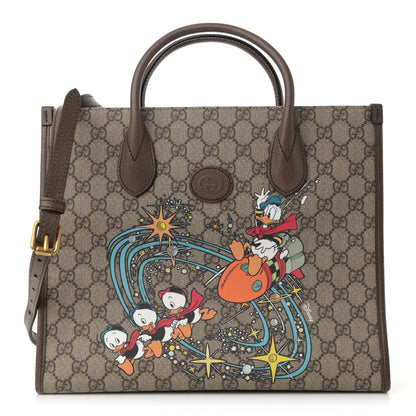 Gucci X DISNEY GG Supreme Monogram Donald Duck Retro Interlocking G Tote Bag Beige Multicolor New Acero 1 of 11