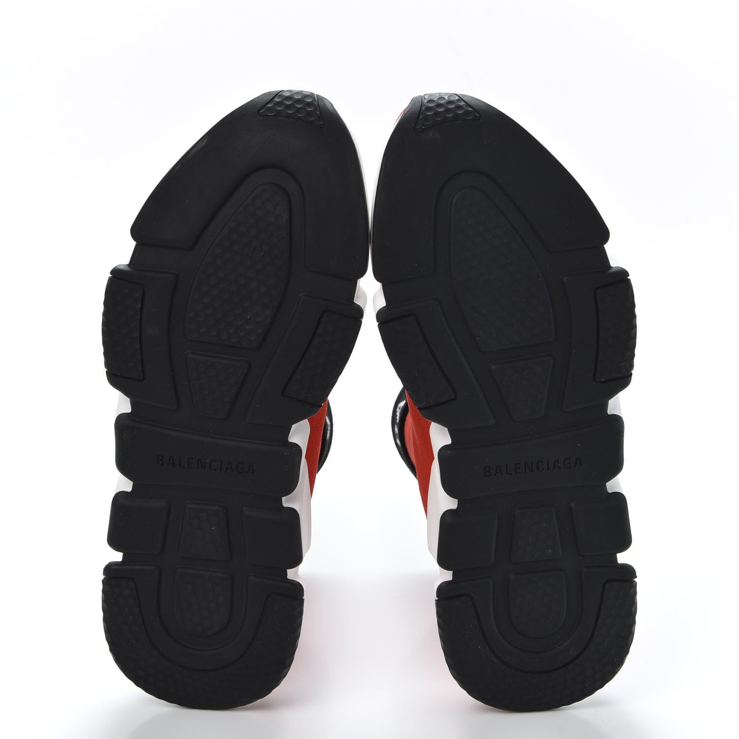 Balenciaga Neoprene Knit Mens Speed Cuffed Sneakers 39 Red Black White 10 of 12
