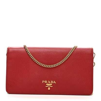 Prada Saffiano Metal Oro Mini Bag Fuoco 1 of 10
