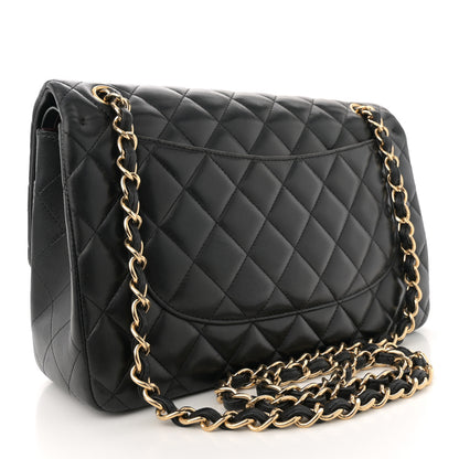 Chanel Lambskin Quilted Jumbo Double Flap Black 3 of 14