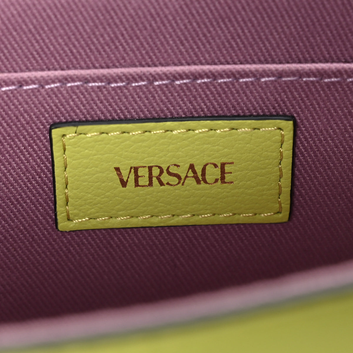 Versace Grained Calfskin Medusa Shoulder Bag Citron 6 of 10