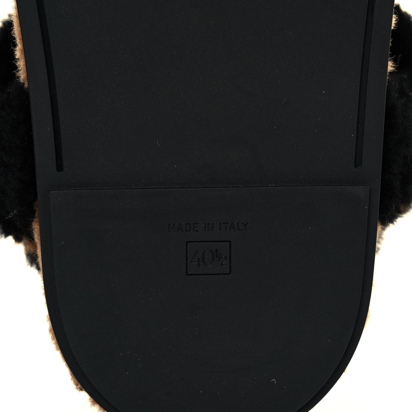 Shearling FF Fendi Feel Sandals 40.5 Tobacco Black