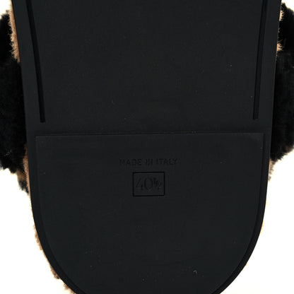 Fendi Shearling FF Fendi Feel Sandals 40.5 Tobacco Black 7 of 9