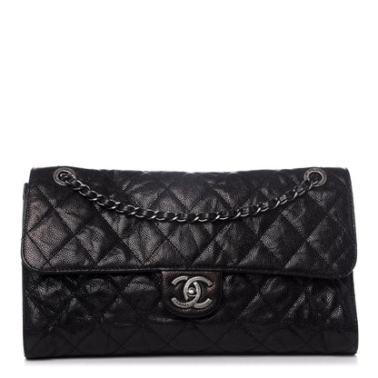 Chanel Crumpled Grained Calfskin Jumbo CC Crave Flap Black 1 of 8